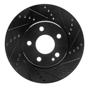 Mercedes-Benz B200 Brake Rotor (1) - Front Right - R1 Concepts - Drilled & Slotted - Black - `06-`11